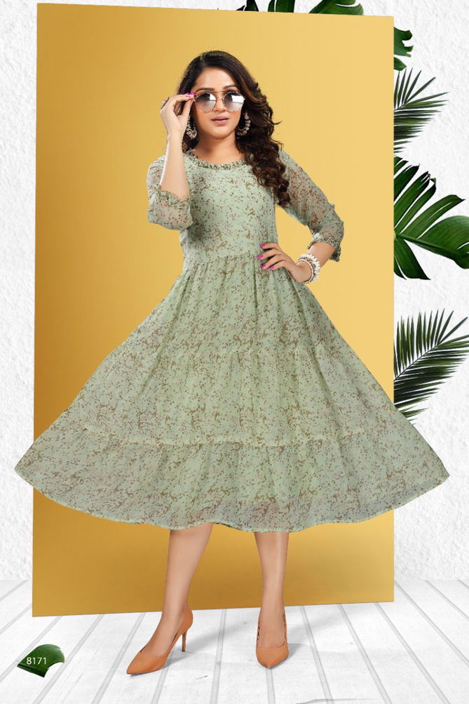 Beauty Queen Kalyani 1 New Printed Georgette Party Wear Kurti Collection